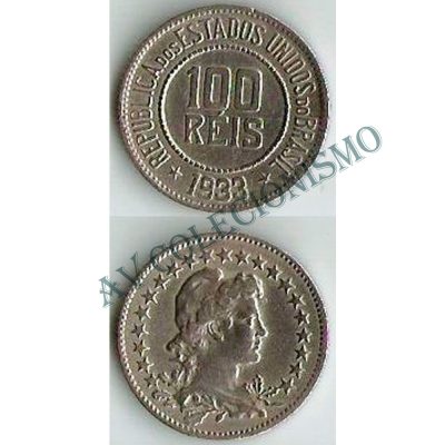 MNI 088 - Moeda 100 réis - Níquel - 1933 - SOB