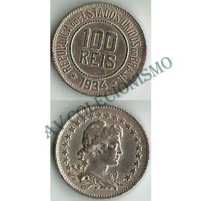 MNI 089 - Moeda 100 réis - Níquel - 1934 - SOB