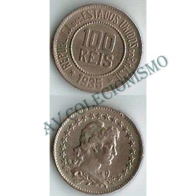 MNI 090 - Moeda 100 réis - Níquel - 1935 - MBC