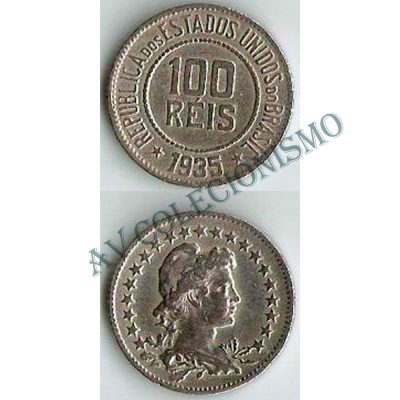 MNI 090 - Moeda 100 réis - Níquel - 1935 - SOB