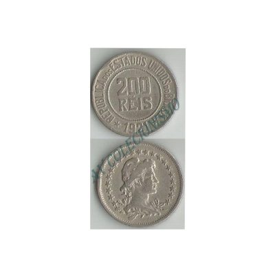 MNI 094 - Moeda 200 réis - Níquel - 1921 - MBC