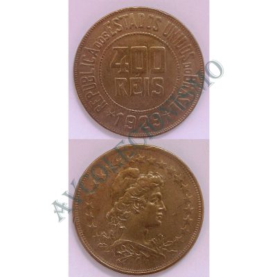 MNI 118 - Moeda 400 réis - Níquel - 1929 - MBC