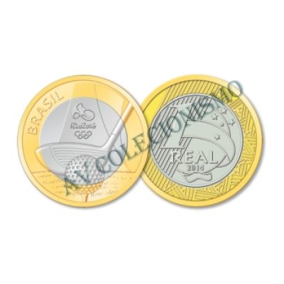 MRS 593 - Moeda 1 Real - Jogos Olímpicos - Rio2016 - Golfe - 2014