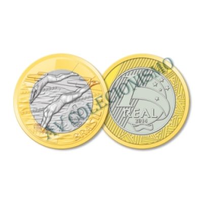 MRS 592 - Moeda 1 Real - Jogos Olímpicos - Rio2016 - Natação - 2014