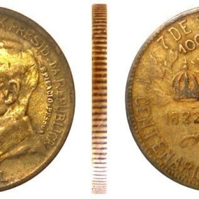 MVM 123 - Moeda 1000 réis - Bronze/Aluminio - 1922 - SOB