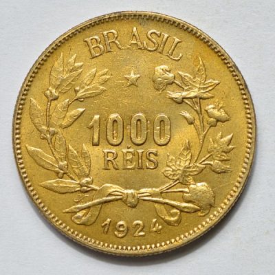 MVM 128 - Moeda 1000 réis - Bronze/Aluminio - 1924 - SOB