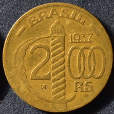 MVM 161 - Moeda 2000 réis - Bronze-Alumínio - 1937 -  Duque de Caxias - SOB