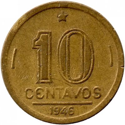 MVM 182 - Moeda 10 centavos - Bronze-Alumínio - 1946 - Getúlio Vargas - SOB