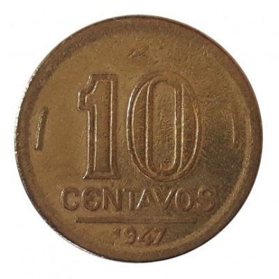 MVM 183 - Moeda 10 centavos - Bronze-Alumínio - 1947 - Getúlio Vargas - SOB