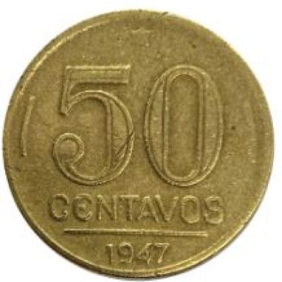 MVM 196 - Moeda 50 centavos - Bronze-Alumínio - 1947 - Getúlio Vargas - SOB