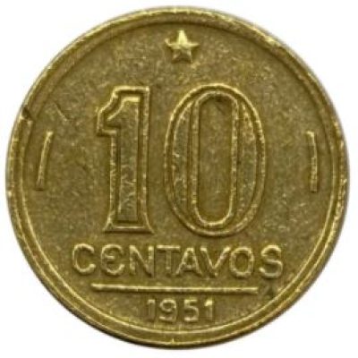 MVM 201 - Moeda 10 centavos - Bronze-Alumínio - 1951 - José Bonifácio de Andrada e Silva - SOB