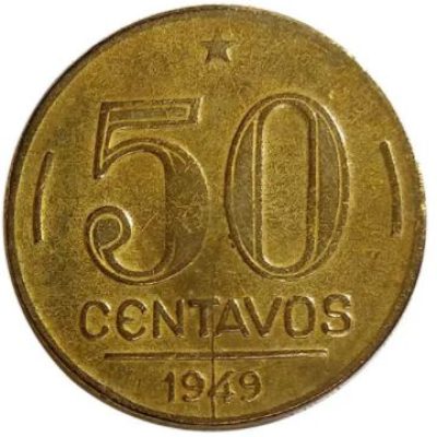 MVM 216 - Moeda 50 centavos - Bronze-Alumínio - 1949 - General Eurico Gaspar Dutra - SOB