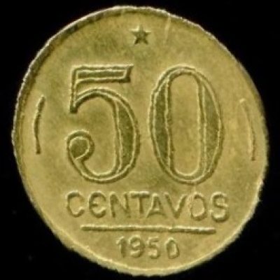 MVM 217 - Moeda 50 centavos - Bronze-Alumínio - 1950 - General Eurico Gaspar Dutra - SOB