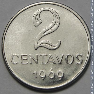 MVM 291 - Moeda 2 Centavos - Aço inoxidável - 1969 - SOB