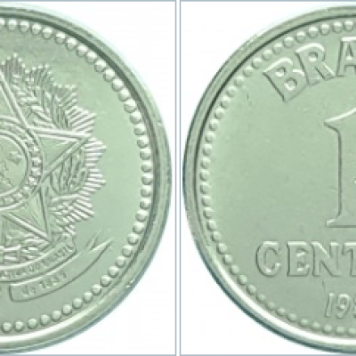 MVM 380 - Moeda 1 Centavo - Cruzado - Aço Inoxidável - 1986 - SOB