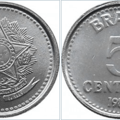 MVM 383 - Moeda 5 Centavos - Cruzado - Aço Inoxidável - 1986 - SOB