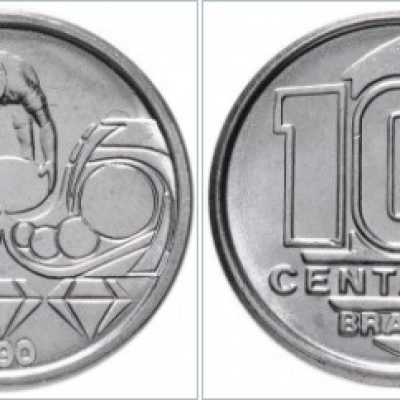 MVM 409 - Moeda 10 Centavos - Cruzado Novo - Aço Inoxidável - Garimpeiro - 1990 - SOB