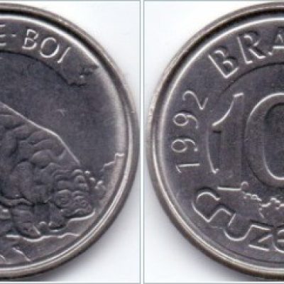 MVM 423 - Moeda 100 Cruzeiros - Aço Inoxidável - Peixe Boi - 1992 - SOB