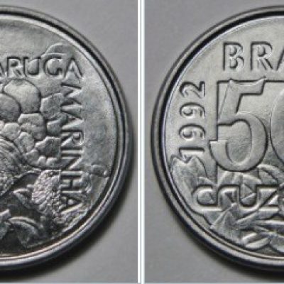 MVM 425 - Moeda 500 Cruzeiros - Aço Inoxidável - Tartaruga - 1992 - SOB