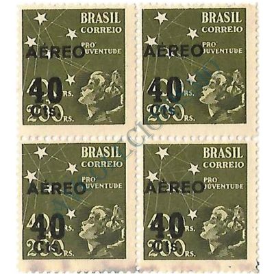 QA0053 - Selo "Pró-Juventude" de 1940, sobrecarga preta - 1944 - MINT