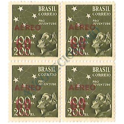 QA0054 - Selo "Pró-Juventude" de 1940, sobrecarga vermelha - 1944 - MINT