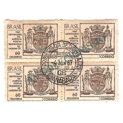 QC0563CPD - Centenário da Agência Postal-Telegráfica de Laguna (SC) - 1967 - CPD