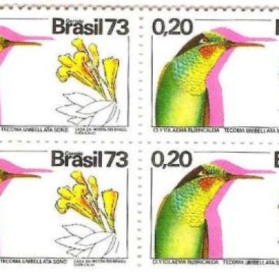 QC0783 - Flora e Fauna - Ipê e beija-flor - 1973 - MINT