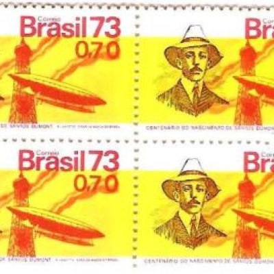 QC0793 - Centenário do nascimento do inventor do avião, Alberto Santos Dumont - 1973 - MINT