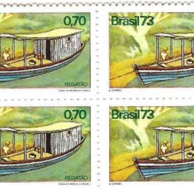 QC0820 - Divulgação das embarcações típicas brasileiras - Regatão - 1973 - MINT