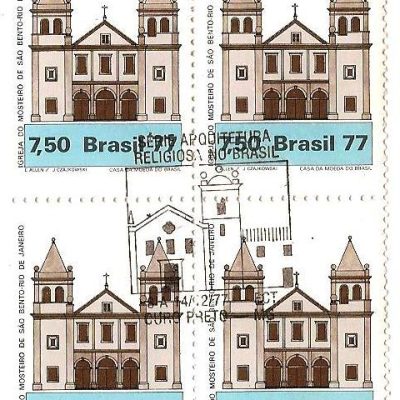 QC1025CBC - Arquitetura Religiosa no Brasil - Igrejas - Mosteiro de São Bento - 1977 - MINT
