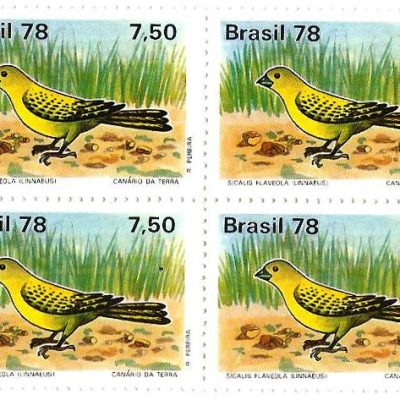 QC1036 - Proteção à Fauna - Pássaros Brasileiros - Sicalis flaveola - 1978 - MINT