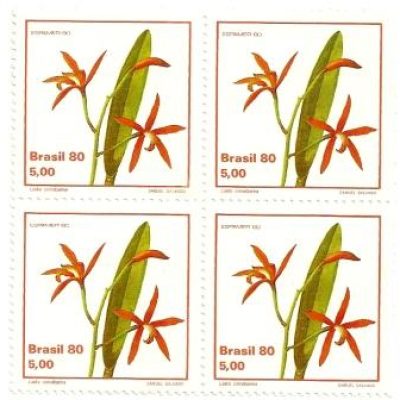 QC1163MINT- Orquídeas Brasileiras - Espamer 80 Exposição Filátetica América e Europa, Madri, Espanha - Laelia- 1980 -MINT