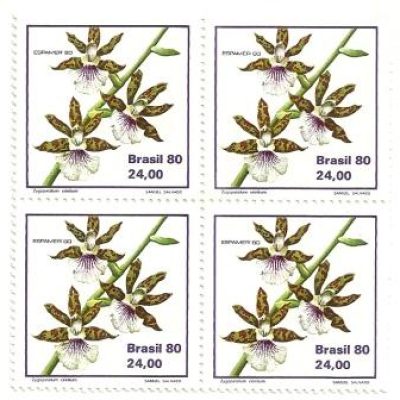 QC1164MINT- Orquídeas Brasileiras - Espamer 80 Exposição Filátetica América e Europa, Madri, Espanha - Zygopetalum- 1980 -MINT