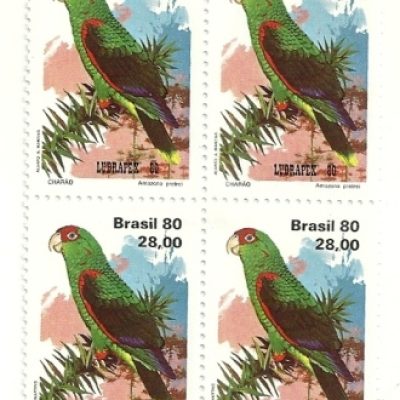 QC1168MINT- Fauna Brasileira Psitacídeos - VII Lubrapex Exposição Luso Brasileira Lisboa, Portugal - Charão- 1980 -MINT