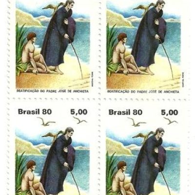 QC1176MINT- Beatificação do Padre José da Achieta - Anchieta e Índio - 1980 -MINT