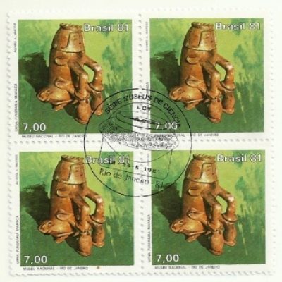 QC1194CBC- Museu de Ciências - Nacional - Arqueológico e Artes Populares de Paranaguá - Tanga Marajoara - 1981 -CBC