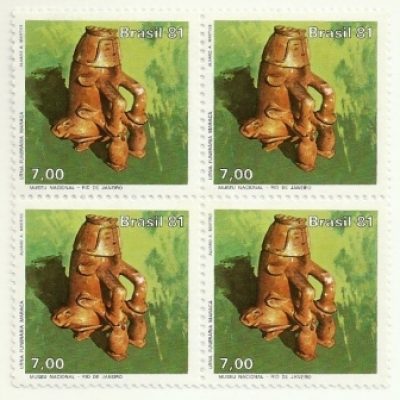 QC1194MINT- Museu de Ciências - Nacional - Arqueológico e Artes Populares de Paranaguá - Tanga Marajoara - 1981 -MINT