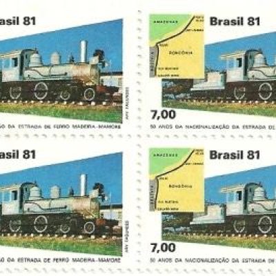 QC1208MINT- 50 Anos da Nacionalização da Estrada de Ferro Madeira Mamoré - Locomotiva - 1981 - MINT