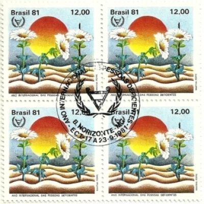 QC1217CBC - Ano Internacional das Pessoas Deficientes - Flor Curvada - 1981 - CBC