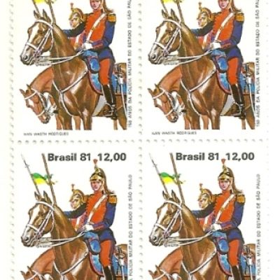 QC1239MINT -  150 Anos da Polícia Militar de São Paulo - Polícia Montada - 1981 - MINT