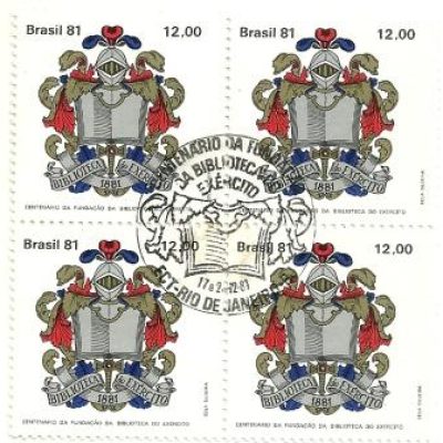 QC1241CBC - Centenário da Fundação da Biblioteca do Exército - Ex-Libris - 1981 - CBC