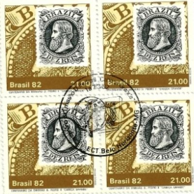 QC1270CBC - Dia do Selo Centenário da Emissão D. Pedro II "Cabeça Grande" - Dez Réis - 1982 - CBC