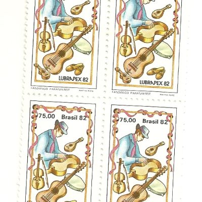 QC1281MINT - Lubrapex 82 - IX Exposição Filatélica Luso Brasileira - Curitiba Fandango Paranaense - Instrumentos - 1982 - MINT