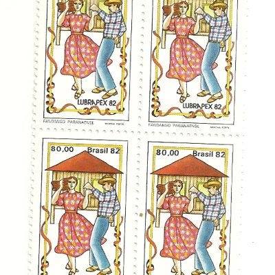 QC1282MINT - Lubrapex 82 - IX Exposição Filatélica Luso Brasileira - Curitiba Fandango Paranaense - Casal - 1982 - MINT