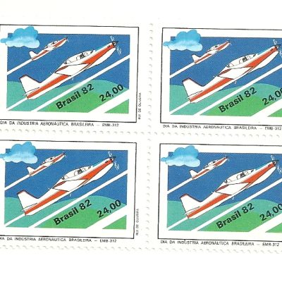 QC1287MINT - Dia da indústria Aeronáutica Brasileira - Avião- 1982 - MINT