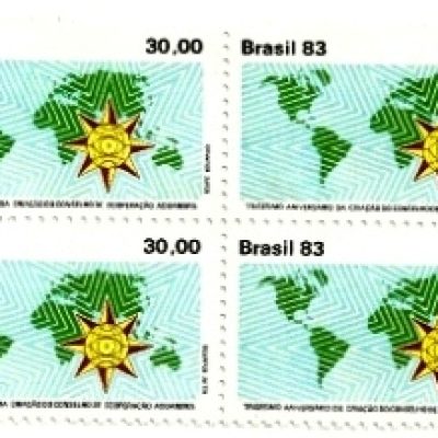 QC1319MINT -30º Aniversário da Criação do Conselho de Cooperação Aduaneira - Planisfério - 1983 - MINT