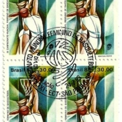 QC1329CBC - IX Campeonato Mundial de Basquetebol Feminino - São Paulo - Fundo Azul  - 1983 - CBC