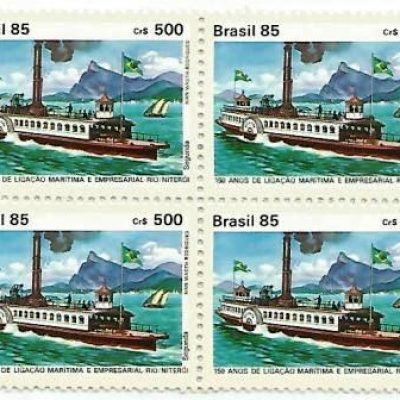 QC1488MINT - 150 anos da Ligação Marítima e Empresarial Rio-Niterói - 1985 - MINT