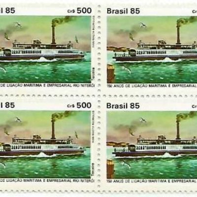 QC1489MINT - 150 anos da Ligação Marítima e Empresarial Rio-Niterói - 1985 - MINT