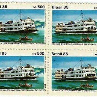 QC1490MINT - 150 anos da Ligação Marítima e Empresarial Rio-Niterói - 1985 - MINT